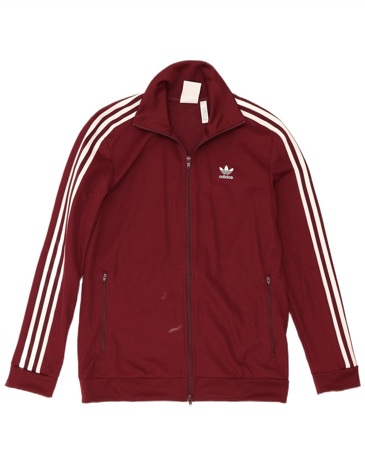 Jachetă de trening pentru bărbați Adidas, bumbac mediu burgundy