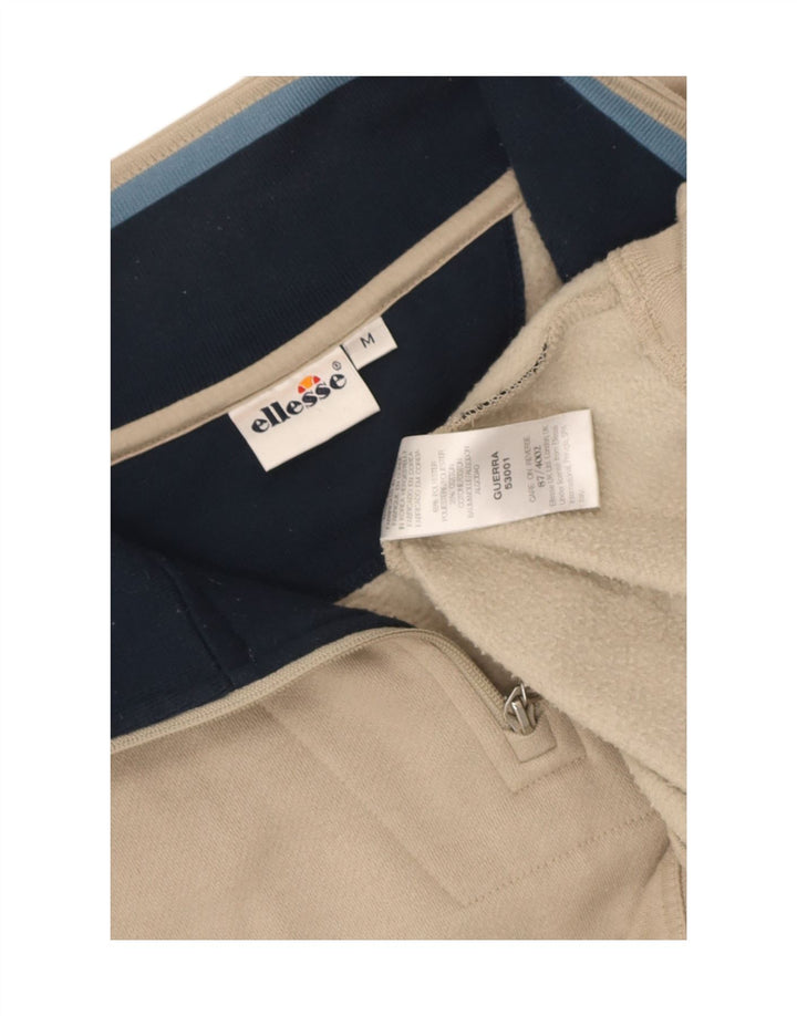 Pulover pentru bărbați Ellesse, cu fermoar, cu gât, poliester mediu, bej