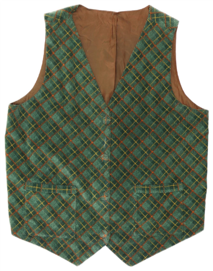 Vestă de damă vintage UK 16 mare, verde, check