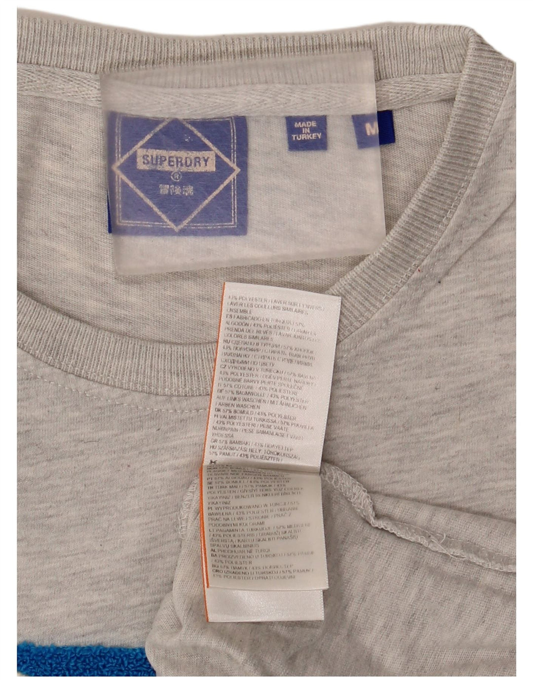 Tricou grafic pentru bărbați Superdry Top din bumbac cu pete gri mediu