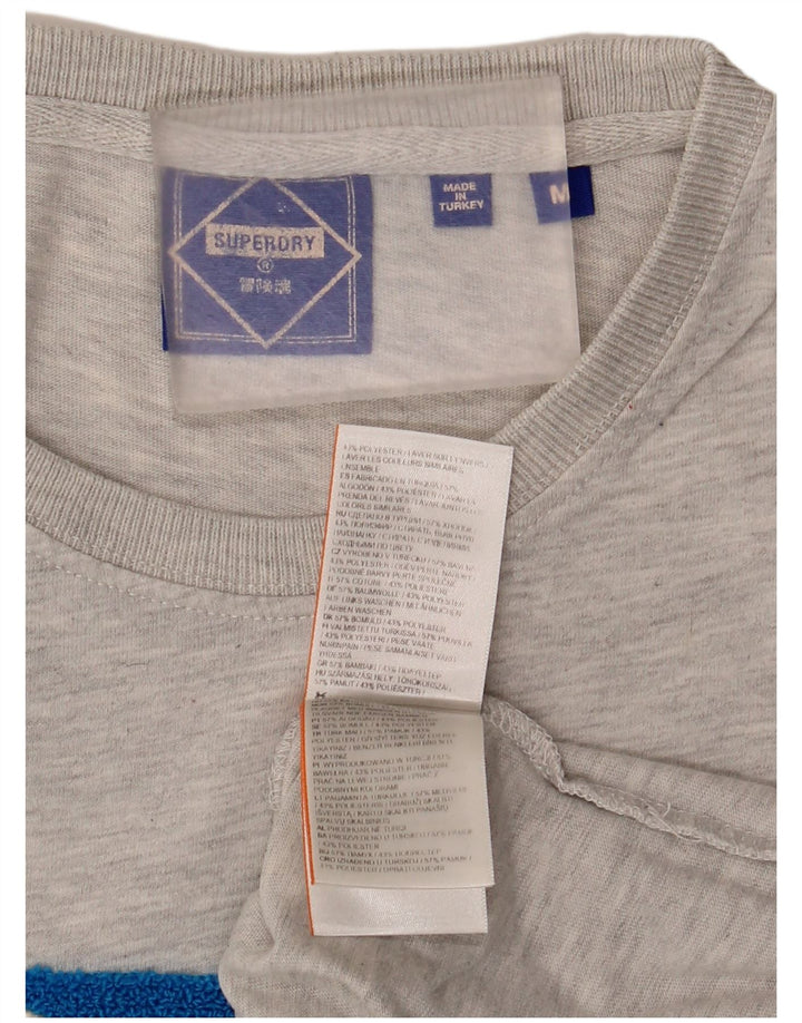 Tricou grafic pentru bărbați Superdry Top din bumbac cu pete gri mediu