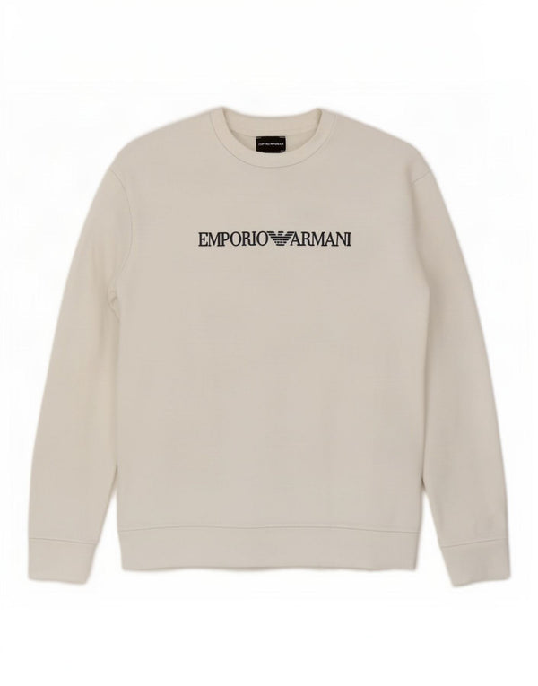 Pulover cu grafică pentru bărbați Emporio Armani, 2XL, alb, modal