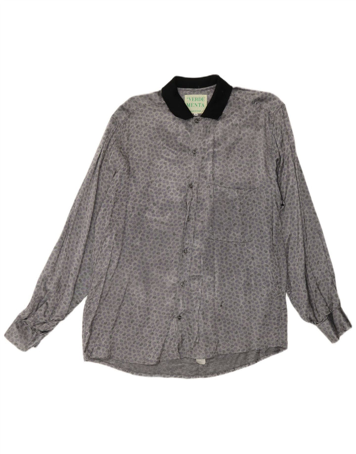 Cămașă Vintage pentru bărbați, gri mediu, acetat cachetăl