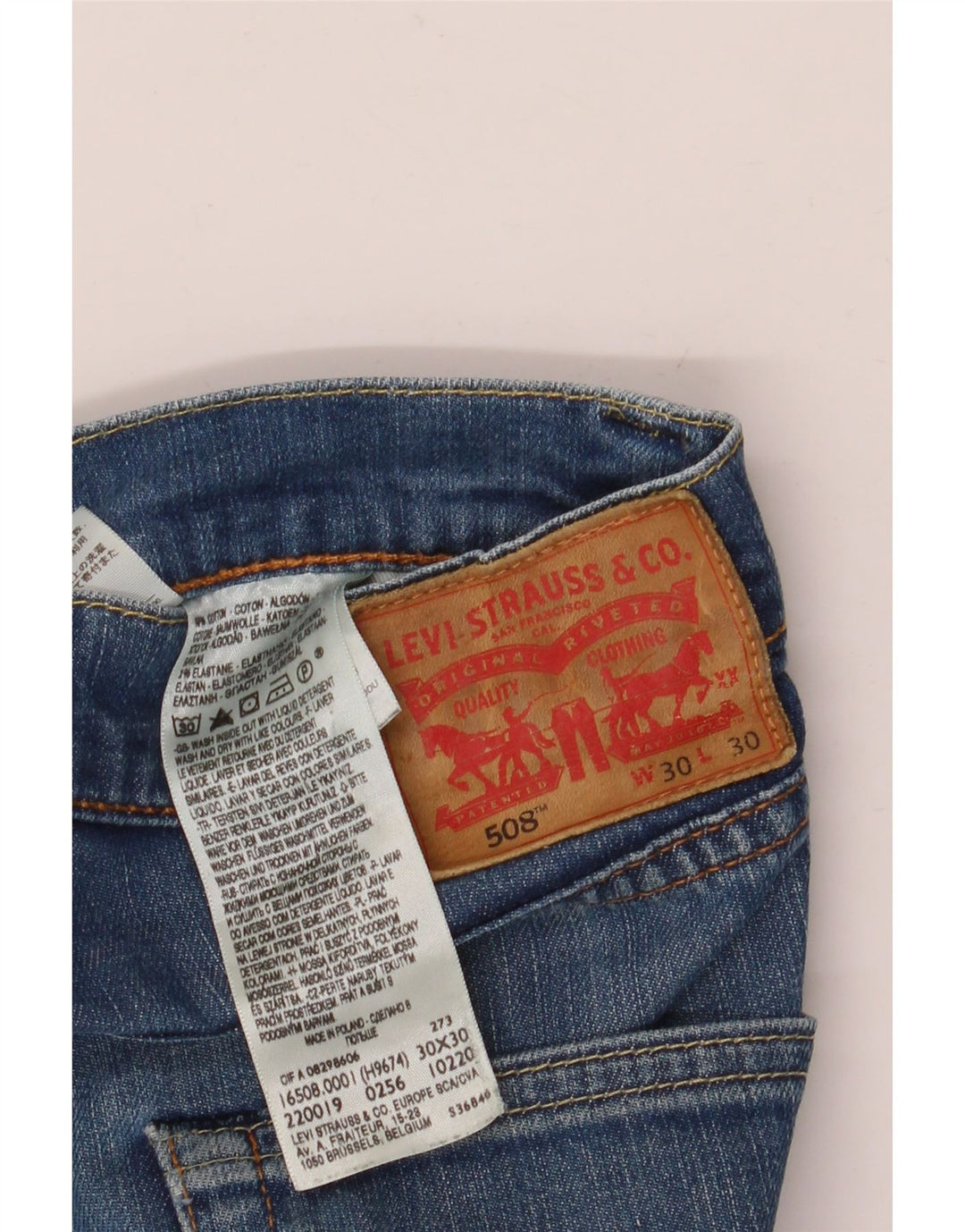 Blugi drepti pentru bărbați Levi's 508 W30 L30 Bumbac albastru