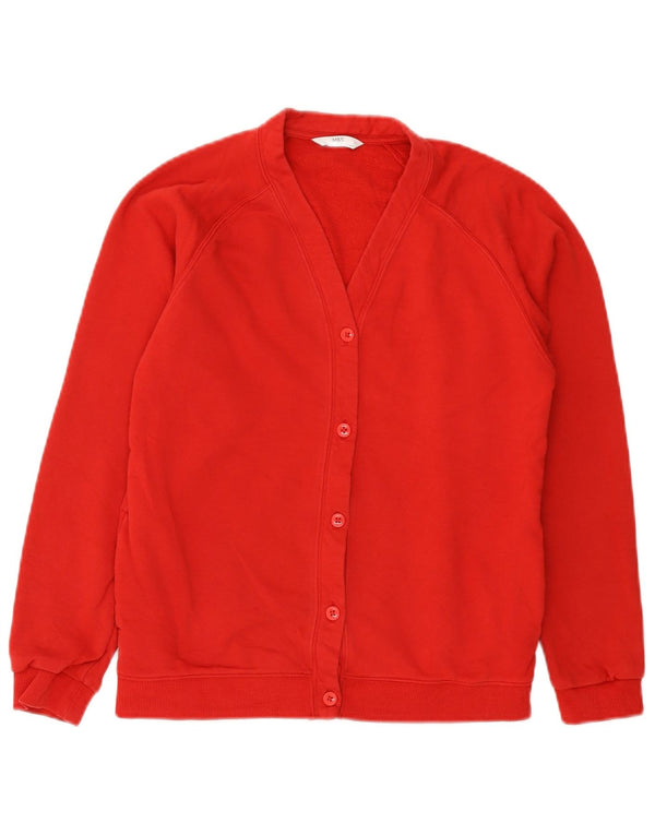 Pulover Cardigan pentru Fete Marks & Spencer 13-14 Ani Bumbac Roșu