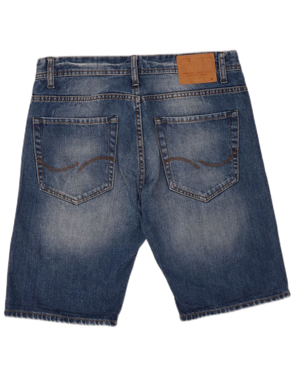 Jack & Jones Mens Denim Shorts Medium W32 Blue Cotton