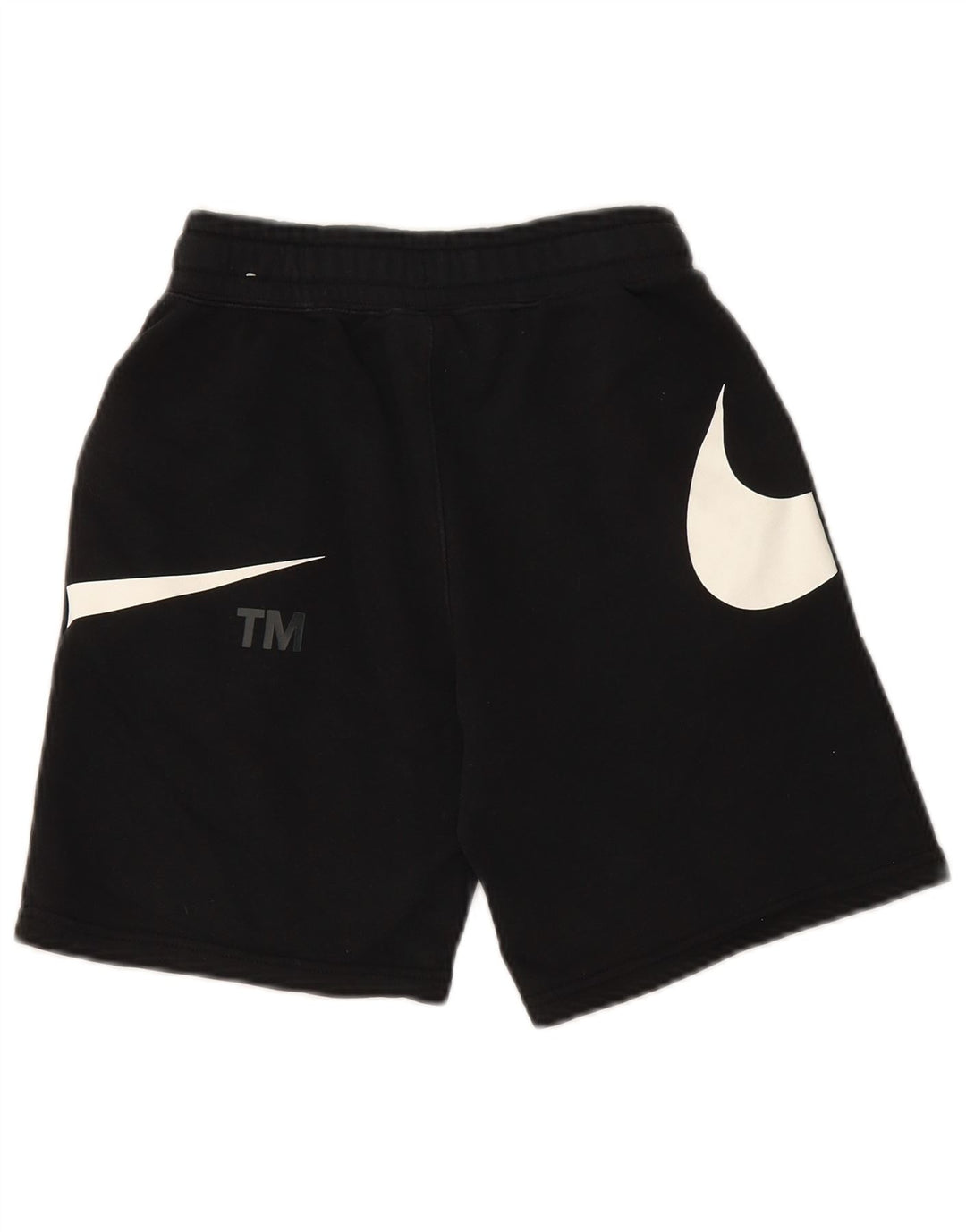 Pantaloni scurți sport grafic NIKE pentru băieți 10-11 ani, bumbac mediu negru