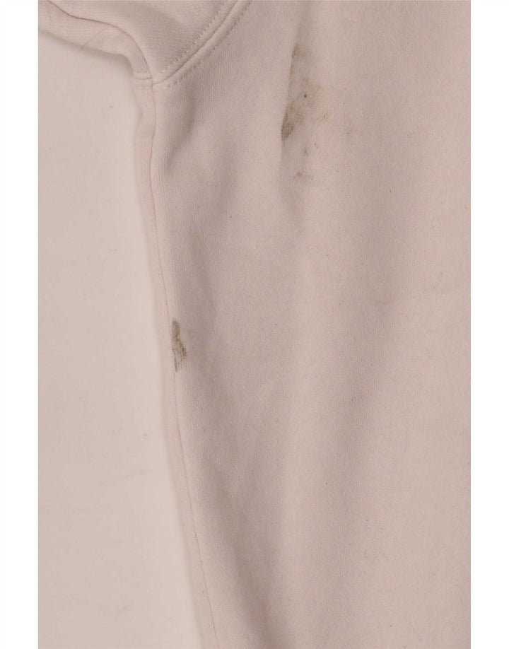 Pulover supradimensionat cu grafic Nike pentru femei UK 14 Bumbac alb mediu