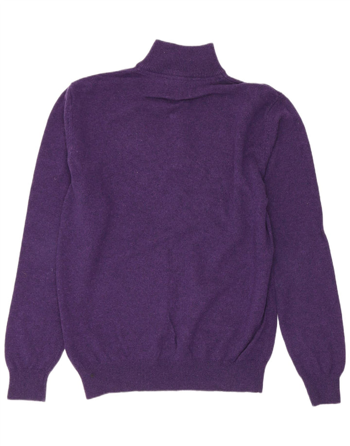 Pulover pentru bărbați Schoffel, cu fermoar și gât, lână de miel violet mediu