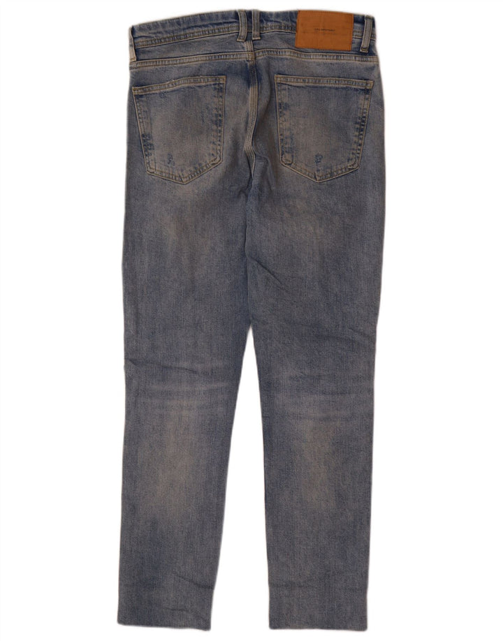 Blugi Distressed Straight pentru bărbați Zara EU 40 Medium L31 L28 Albastru