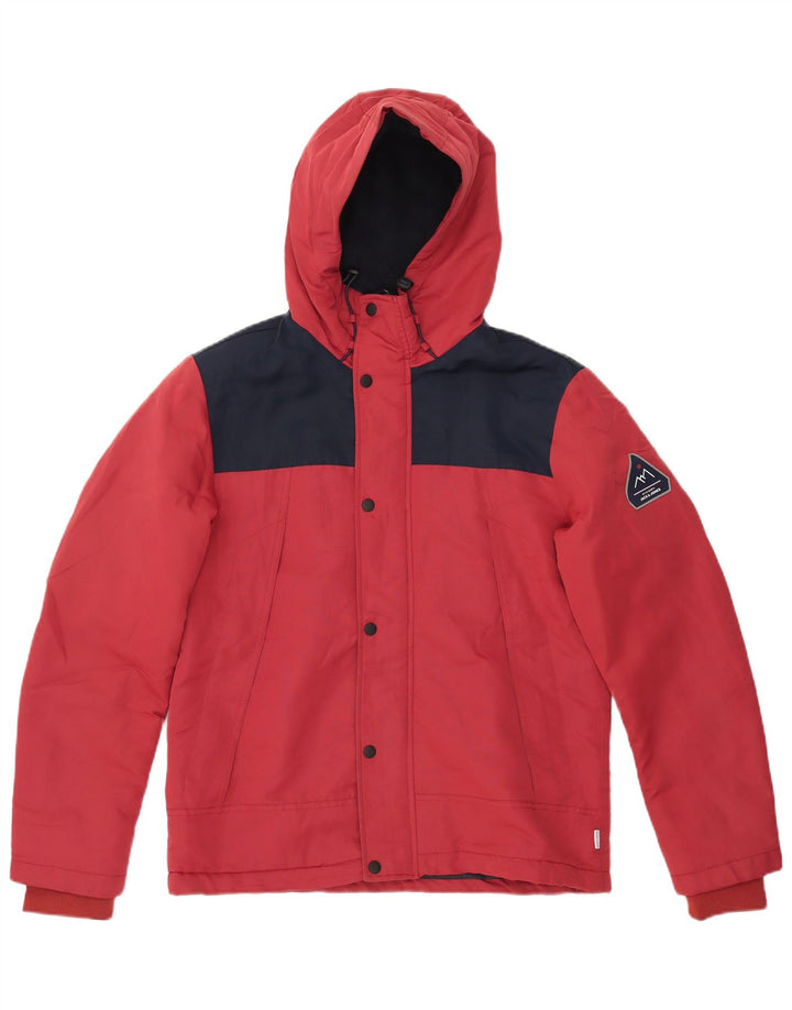 JACK & JONES Jachetă de vânt cu glugă pentru bărbați UK 38 Medium Red Colorblock