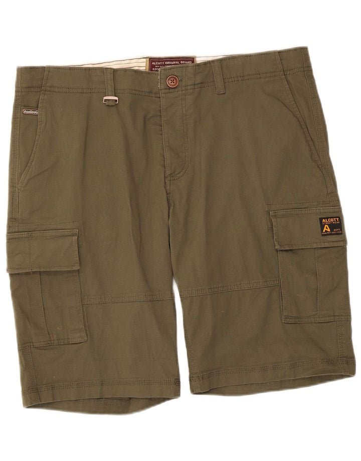 Pantaloni scurți cargo Alcott pentru bărbați, cu ajustare normală, IT 50 Large W38 Kaki Bumbac