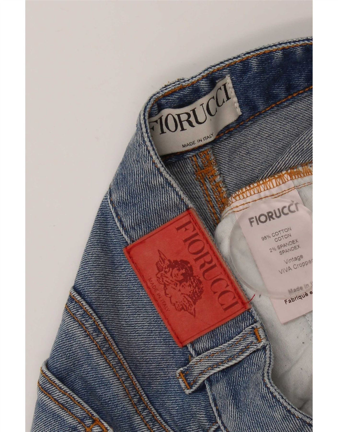 Blugi Fiorucci pentru femei Crop Bootcut W27 L24 Bumbac albastru