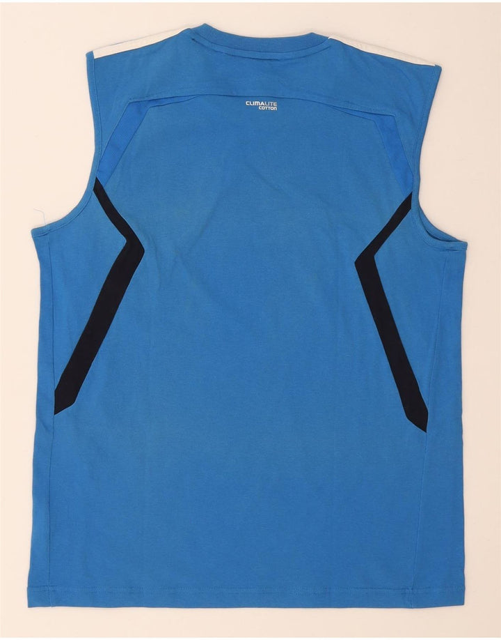 Vest Top Climalite Adidas pentru bărbați, mare, albastru, bumbac color bloc