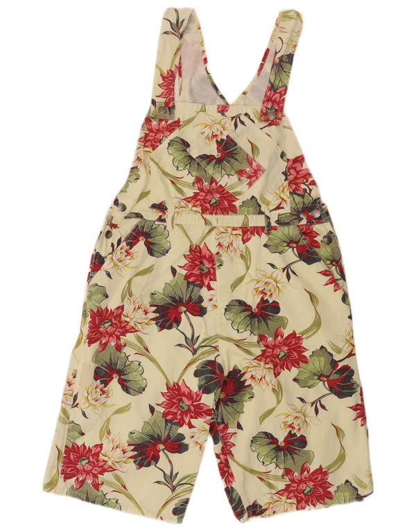 Charro Womens Dungarees Shorts W34 Large Yellow Floral