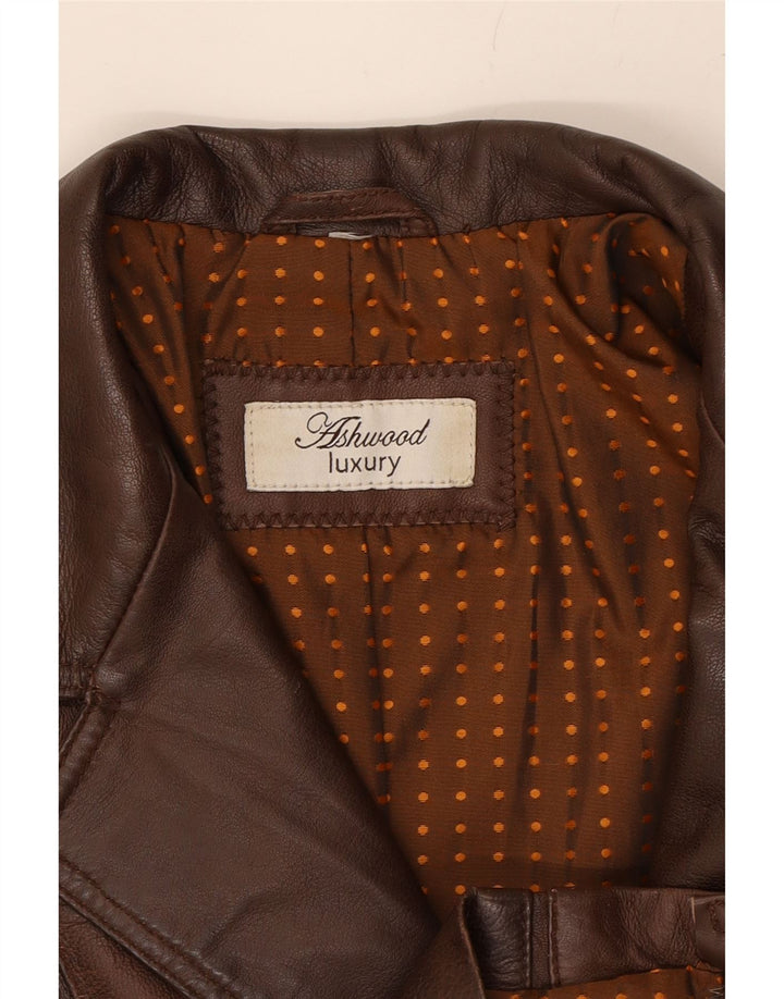 ASHWOOD Womens Leather Jacket UK 14 Medium Brown Leather Vintage Ashwood and Second-Hand Ashwood from Messina Hembry 