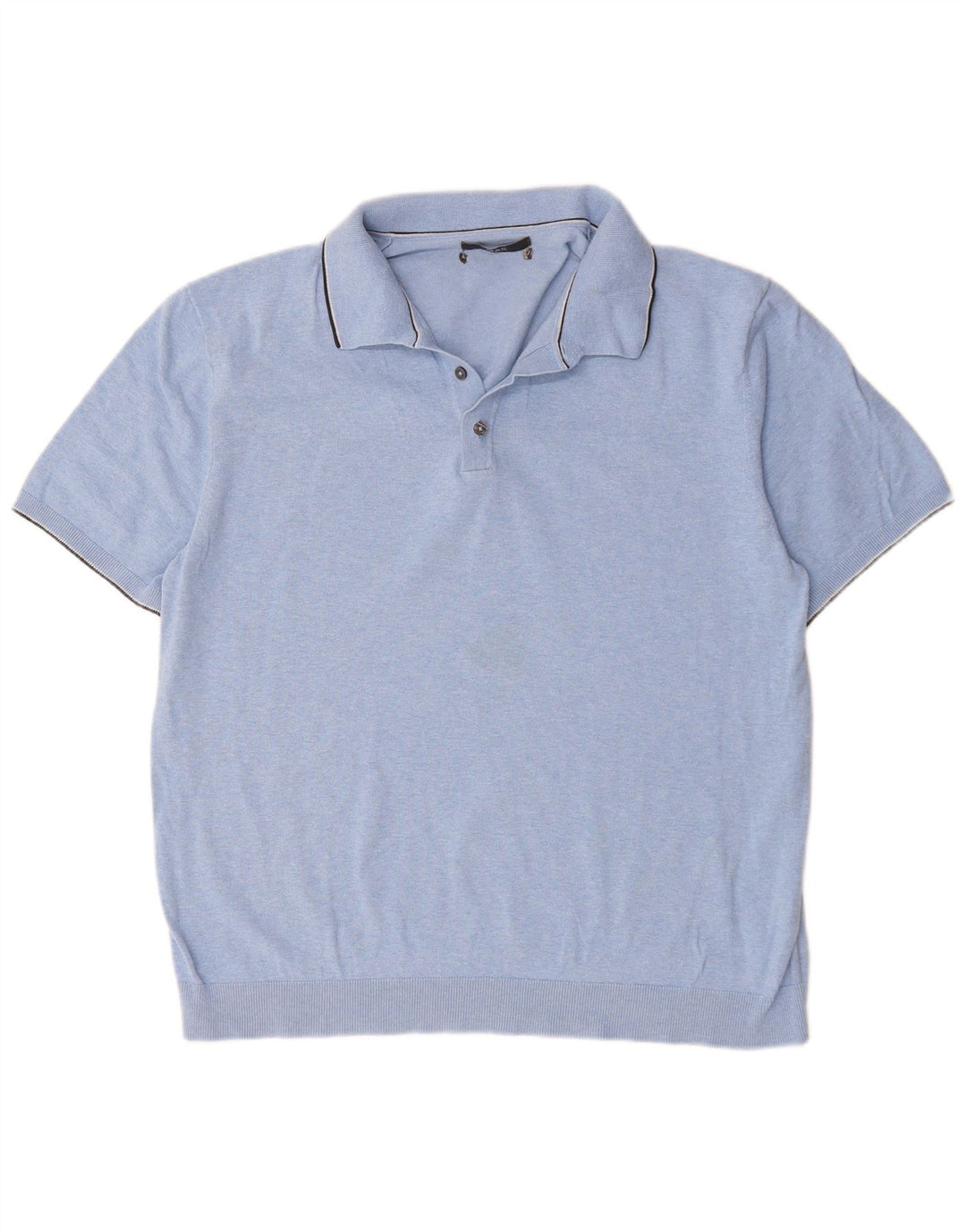 Tricou polo pentru bărbați Marks & Spencer, bumbac albastru mediu