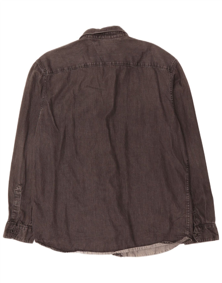 Cămașă de blugi pentru bărbați CALVIN KLEIN JEANS, bumbac negru mare