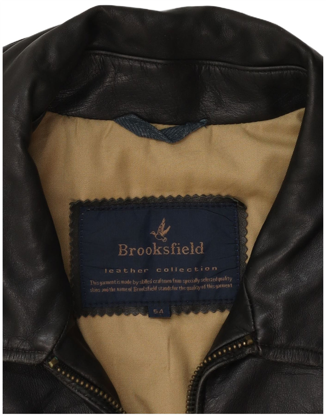 Jachetă de piele pentru bărbați Brooksfield UK 40 mare, neagră, clasică din piele