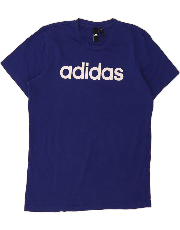 ADIDAS Mens Graphic T-Shirt Top Medium Blue Vintage Adidas and Second-Hand Adidas from Messina Hembry 