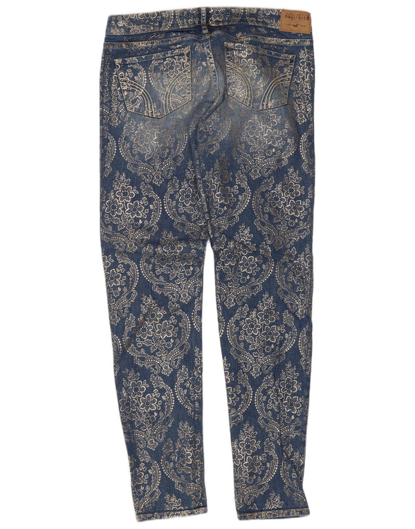 Blugi skinny pentru femei Hollister US 7 Medium W28 L33 Blue Paisley Cotton