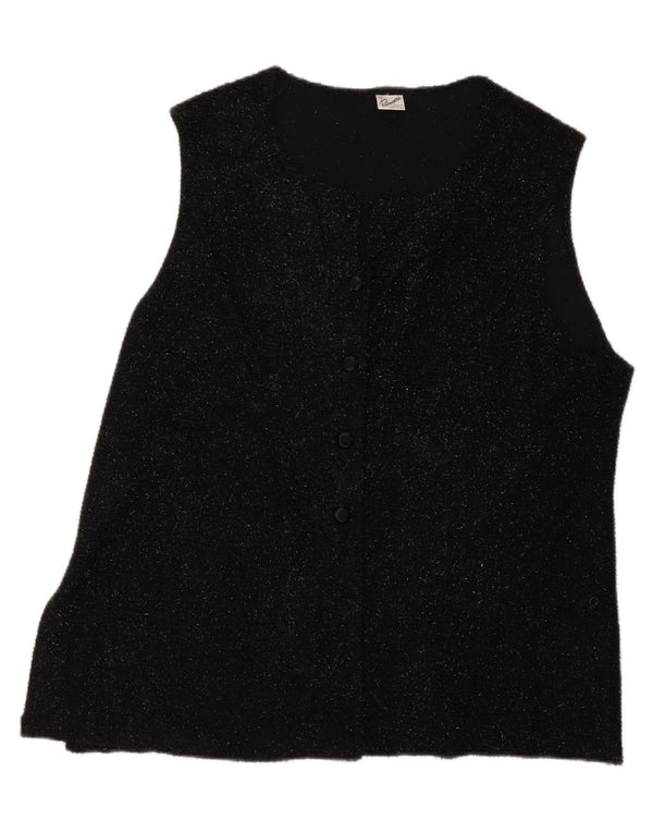 Pulover cardigan fără mâneci pentru femei Primavera Firenze IT 53 2XL Negru