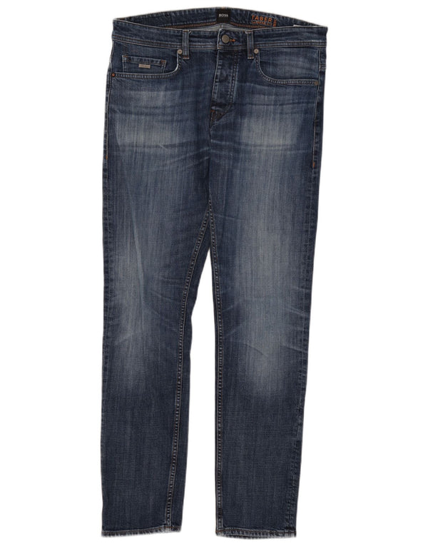Blugi Hugo Boss Taber Tapered pentru bărbați L34 L32 Bumbac albastru