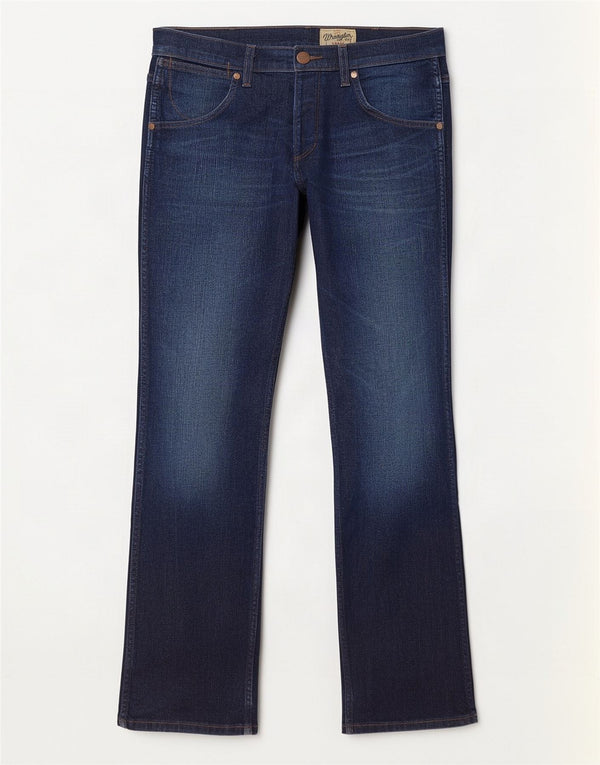 Blugi pentru bărbați Wrangler Crank Straight W32 L32 Bumbac bleumarin