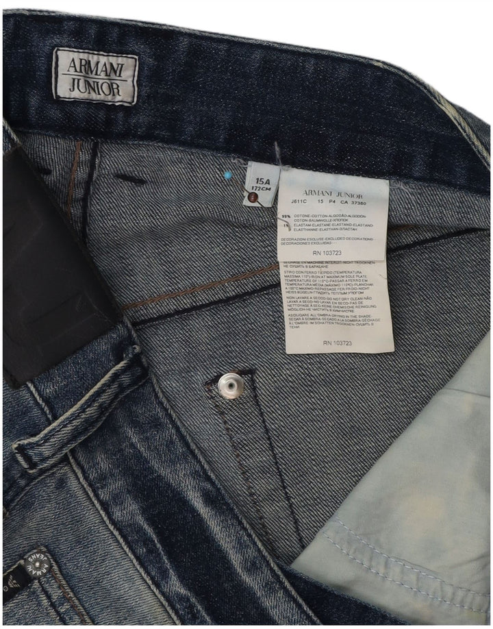 Pantaloni Scurt Denim Armani Junior Băieți 14-15 Ani W34 Bumbac Albastru