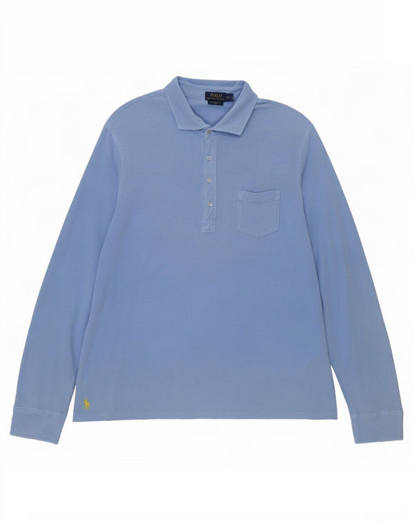 Cămașă cu mânecă lungă Polo Ralph Lauren pentru bărbați, bumbac albastru 2XL