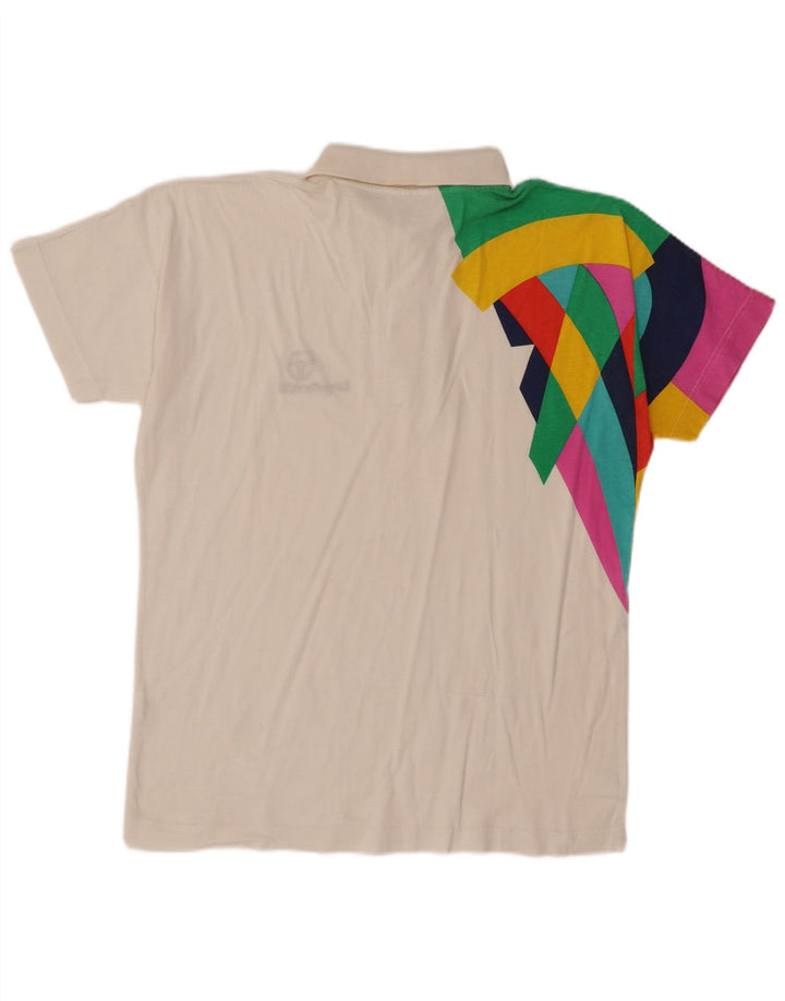 Tricou polo Sergio Tacchini pentru bărbați, bumbac color bloc alb mediu