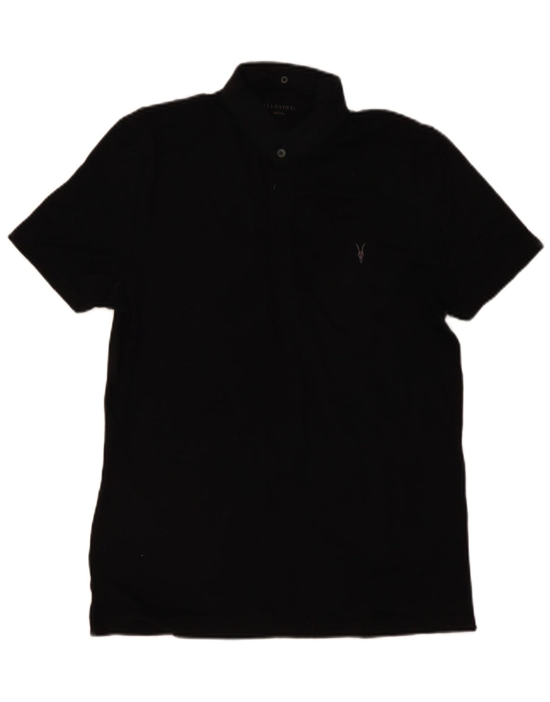 ALL SAINTS Tricou polo pentru bărbați, bumbac mediu negru