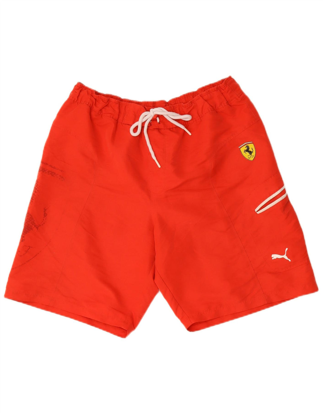 Pantaloni scurți de înot Puma Ferrari Graphic pentru bărbați, poliester roșu mediu