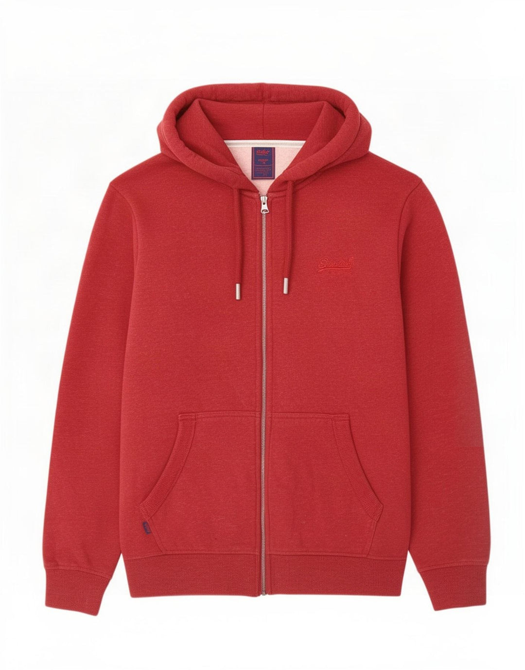 Pulover Superdry pentru bărbați, cu fermoar, bumbac roșu mare