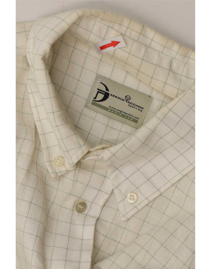 Cămașă pentru bărbați Sergio Tacchini XL, alb, in carouri