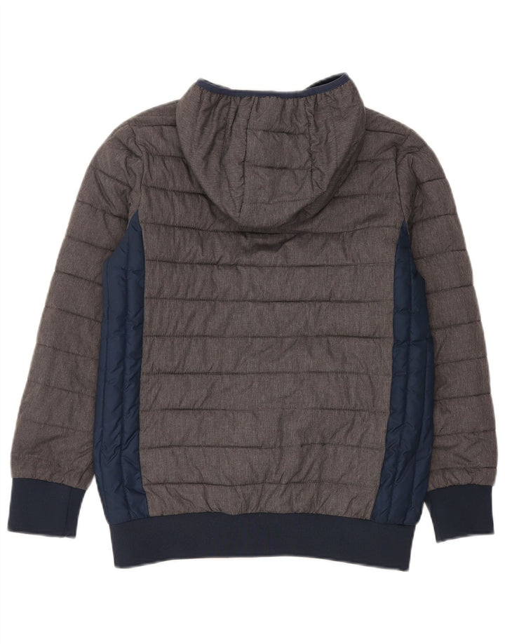 Jachetă căptușită cu glugă pentru băieți Ellesse 12-13 ani, gri, nailon color bloc