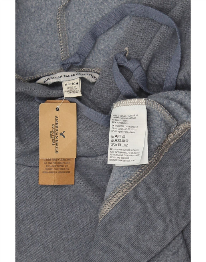 Pulover cu glugă supradimensionat cu grafic pentru femei American Eagle UK 10 Small Gri