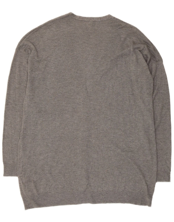 Pulover cardigan pentru femei BENETTON UK 14 Medium Gri Viscose