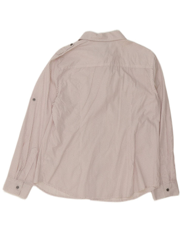 Cămașă militară Dkny pentru femei UK 16, mare, alb, din bumbac Argyle/Diamond