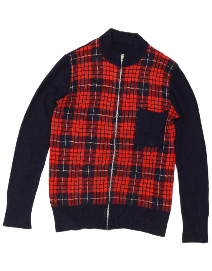 Pulover Cardigan Vintage pentru bărbați IT 54 XL Bleumarin Check