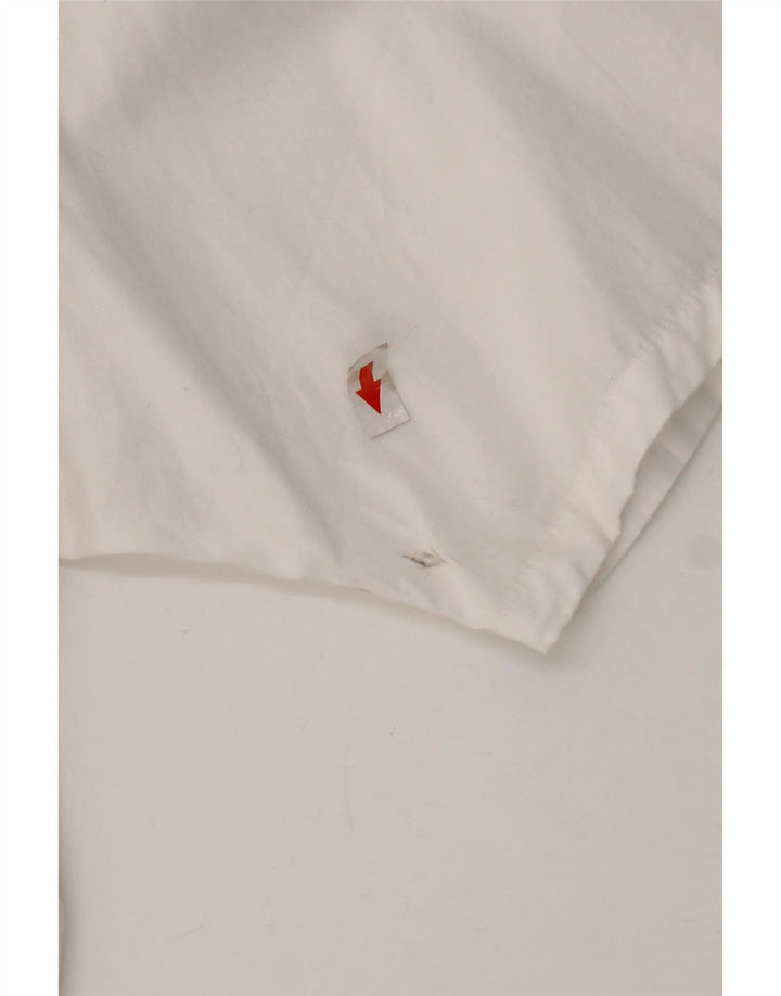 Bluză cămașă vintage pentru femei cu mânecă scurtă UK 12 Medium White