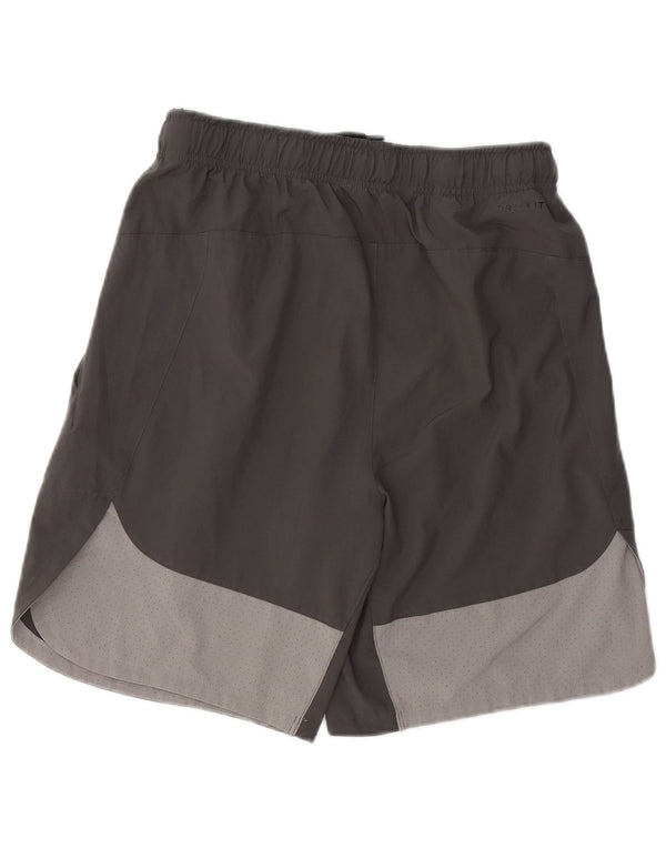 Pantaloni scurți sport Nike Dri Fit pentru bărbați, gri mici, poliester color bloc