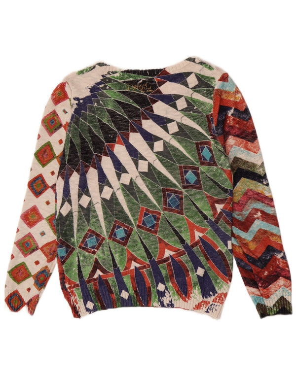 Desigual Womens Crew Neck Jumper Sweater UK 18 XL Multicoloured Bohemian