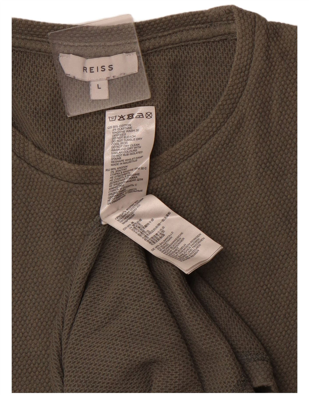 Tricou REISS pentru bărbați Top mare din bumbac verde