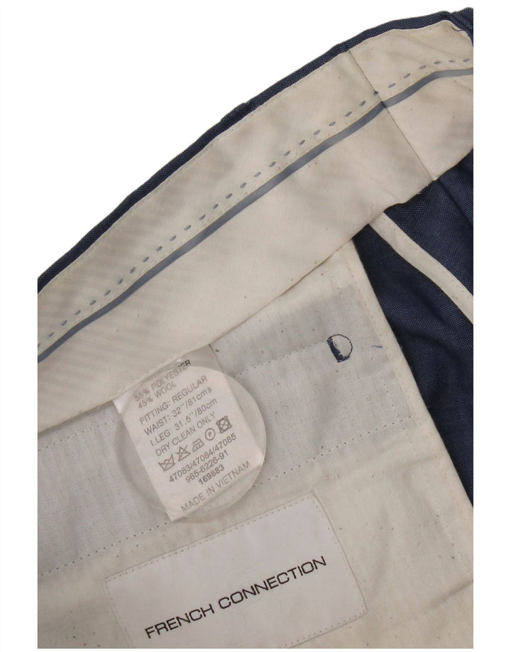 Pantaloni de costum slim pentru bărbați French Connection L32 L31 poliester albastru
