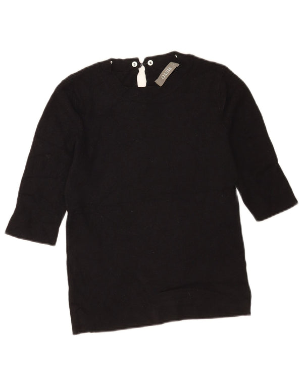 Oasis Top pentru femei cu mâneci 3/4 UK 8 Small Black