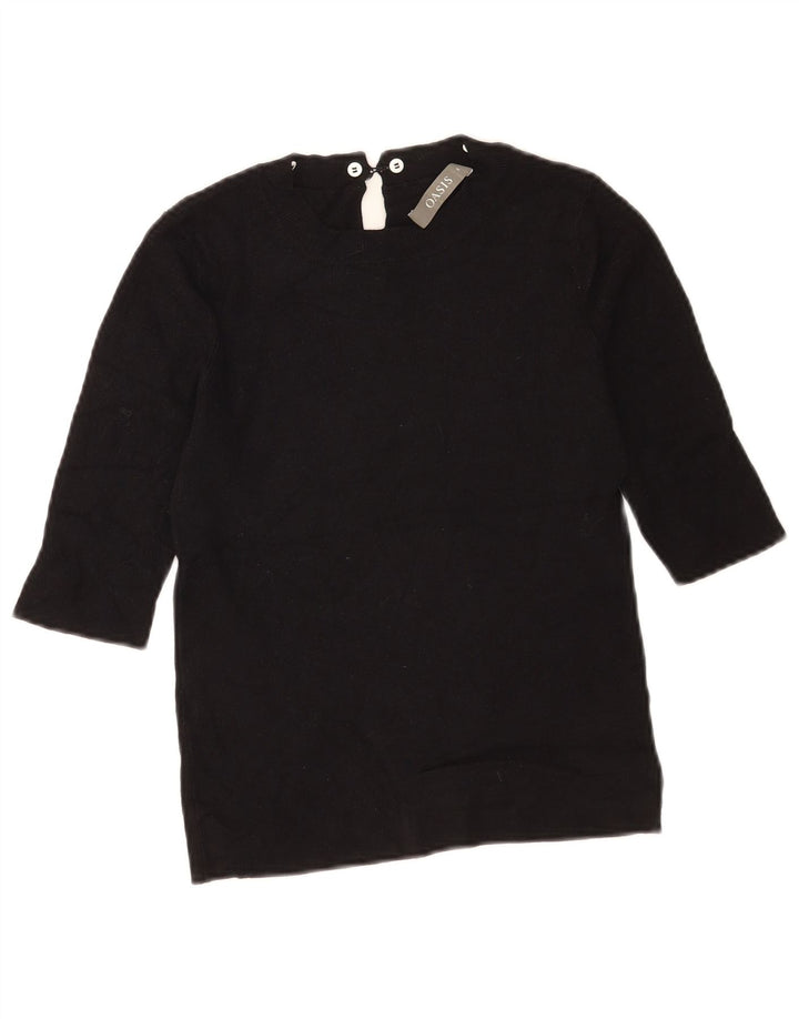 Oasis Top pentru femei cu mâneci 3/4 UK 8 Small Black