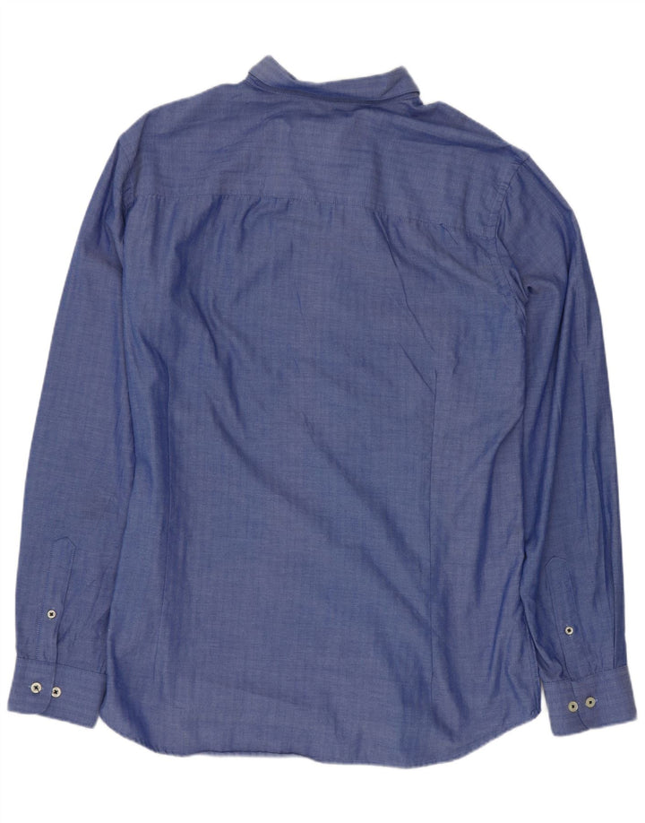 Cămașă pentru bărbați Jack & Jones XL Blue Herringbone Bumbac