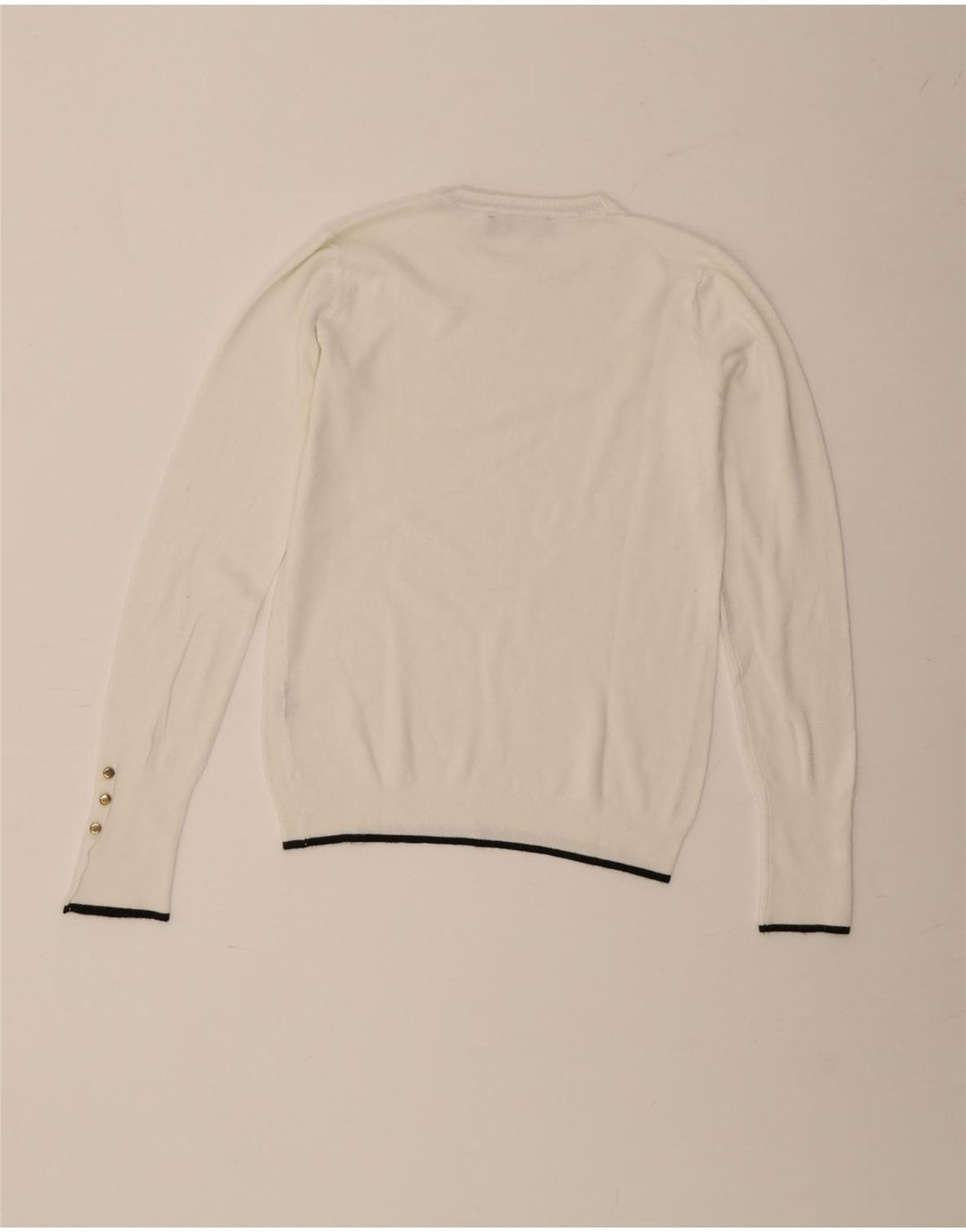 Pulover pentru damă Zara, cu gât turnut, alb mediu, UK 12