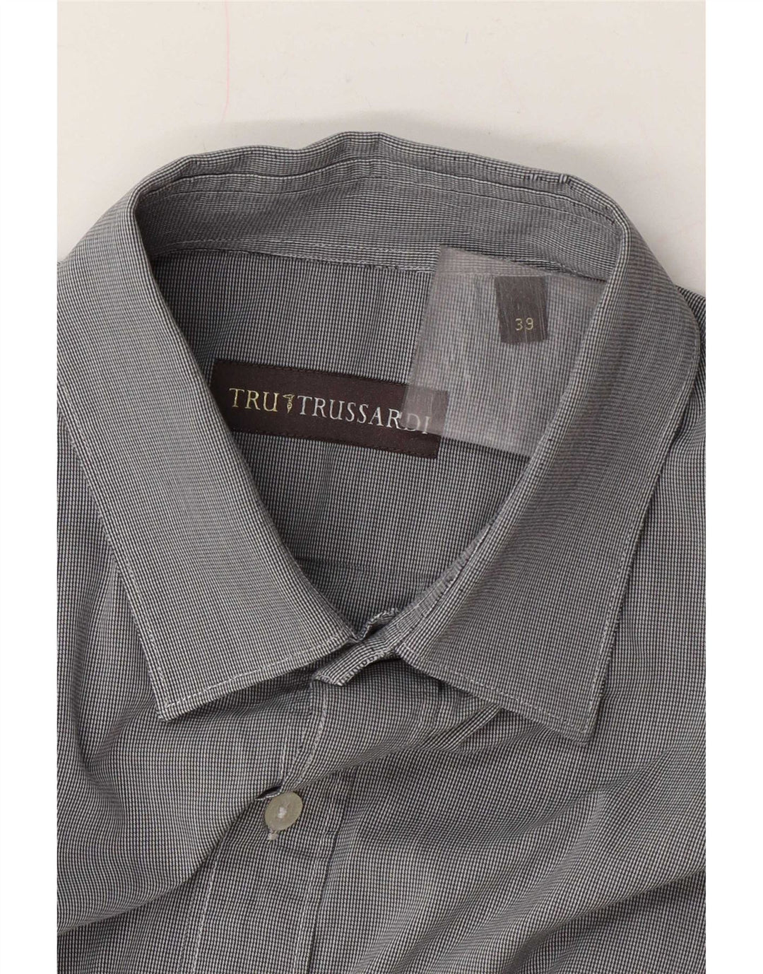Cămașă pentru bărbați Trussardi Mărimea 39 Picior de găin mediu gri